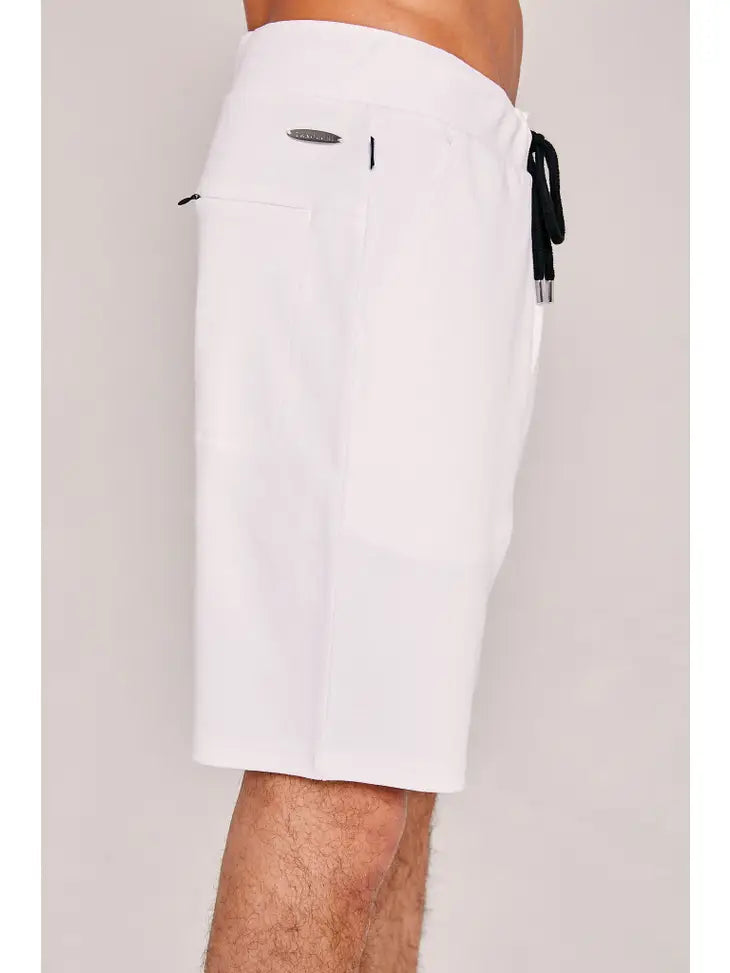 "Tapered" Tape Print Shorts