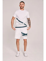 "Tapered" Tape Print Shorts