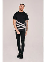 "Tapered" Tape Print Tee