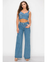 "In Vested" Wide Leg Jean Set