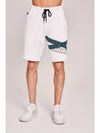 "Tapered" Tape Print Shorts