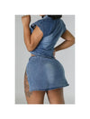 "Doubt It" Denim Skirt Set