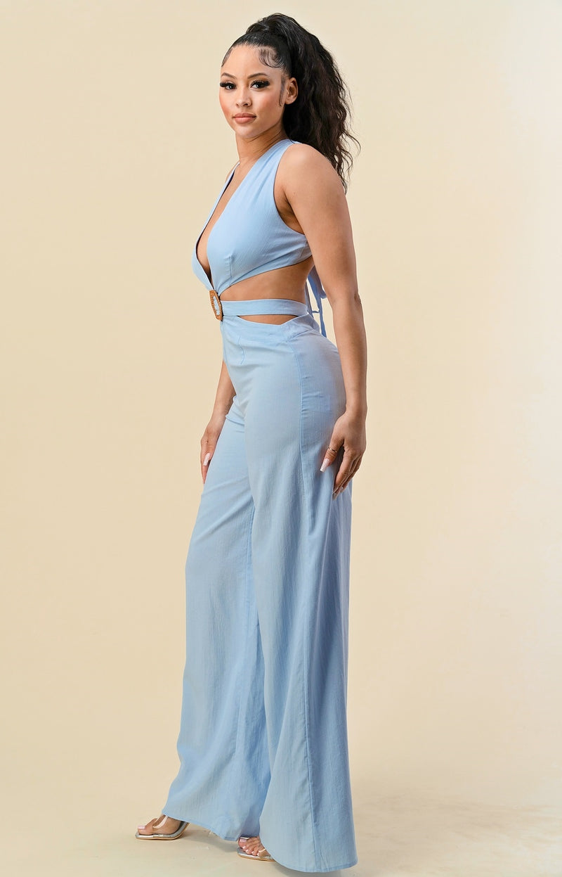 "Sky's The Limit" Cutout Jumpsuit