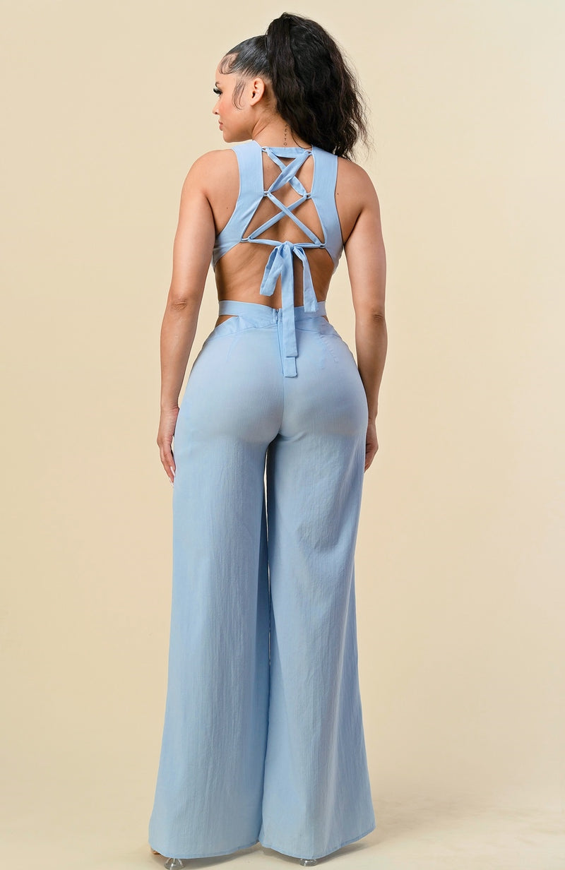 "Sky's The Limit" Cutout Jumpsuit