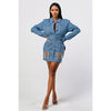 "Carpe Denim" Long Sleeve Cutout Denim Dress