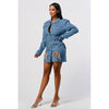 "Carpe Denim" Long Sleeve Cutout Denim Dress