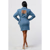 "Carpe Denim" Long Sleeve Cutout Denim Dress